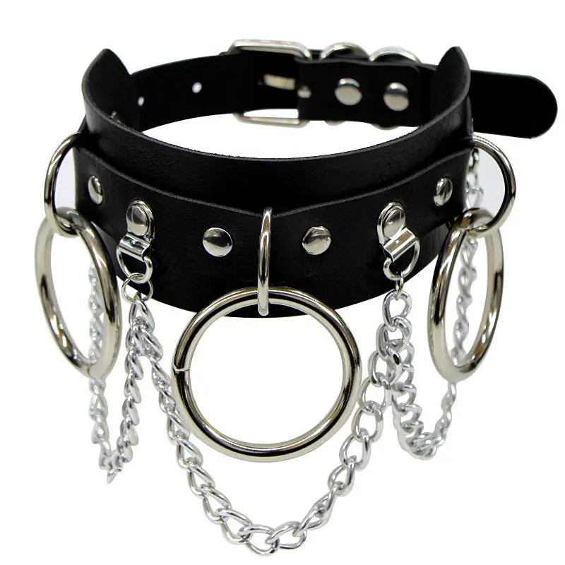 Black Leather Choker Female Collar for Women Goth Punk Chain Harajuku Necklace Sexy Vegan Chocker Festival Girls Gothic Jewelry