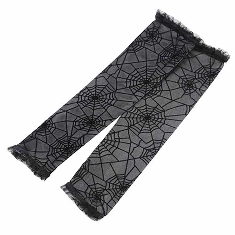 Halloween Creativity Women Spider Web Pattern Gloves Sexy Female Mesh Gloves Driving Punk Goth Dance Black Fingerless Mittens