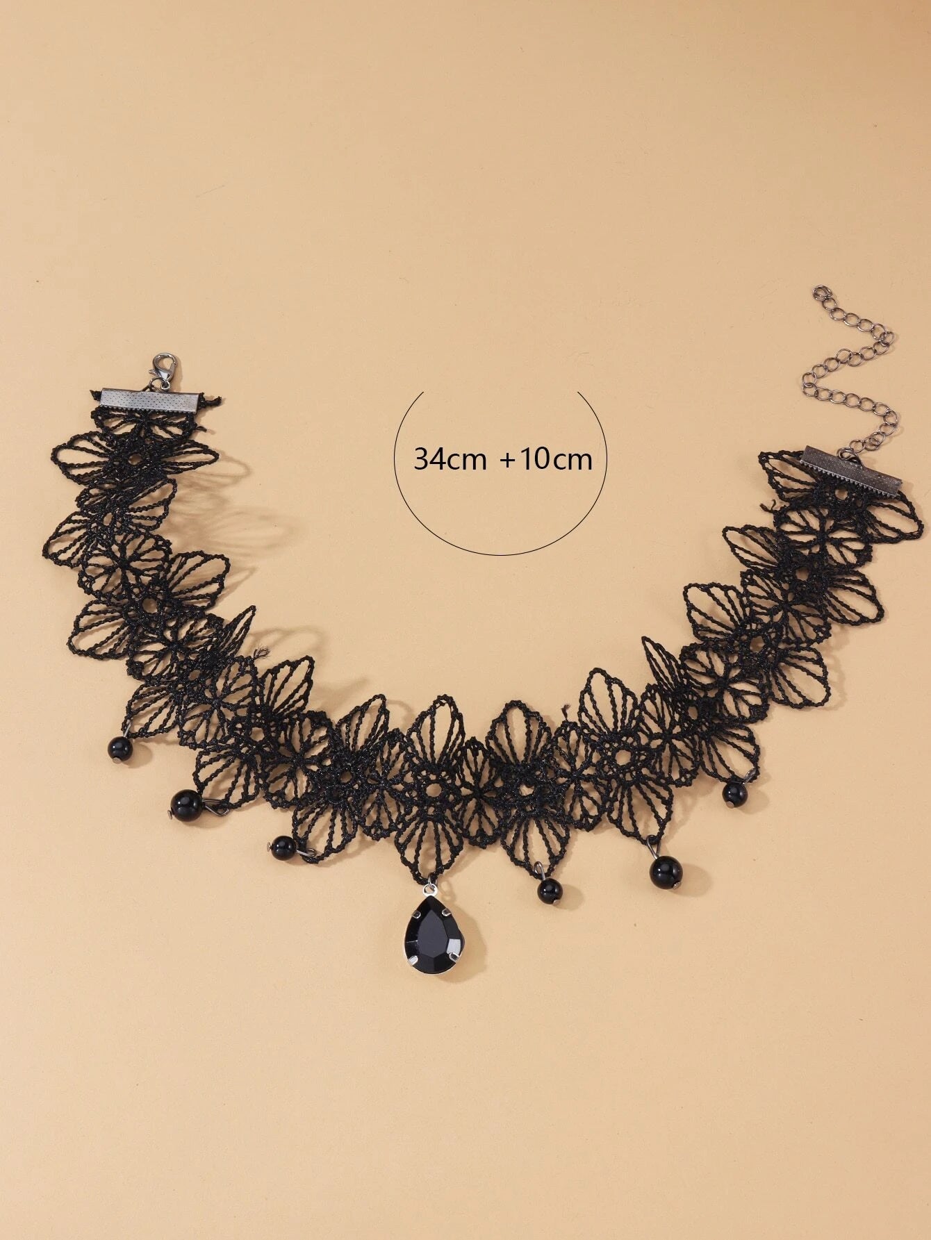 Water-Drop Charm Lace Choker Goth Punk Jewelry