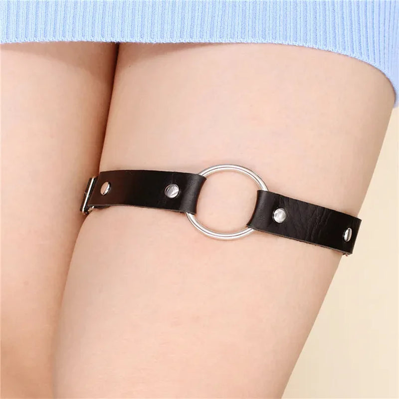 New Pu Leather Garter Belt Punk Harness for Women Lingerie Belts Stockings Body Bondage Leg Harness Belts Suspender Goth Clothes